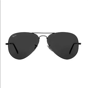 RayBan Aviators Black On Black 58mm